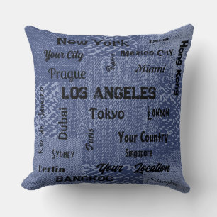 chic blue denim mega cities of the world throw pi cushion