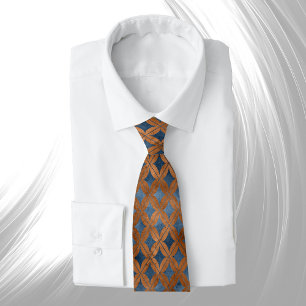 Chic Blue Diamond Pattern  Tie