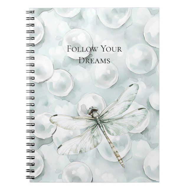 Chic Blue Dragonfly Dream Notebook (Front)