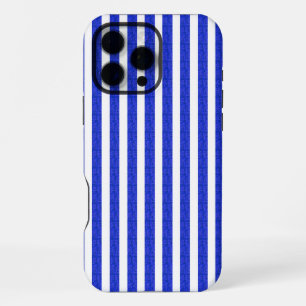 Chic Blue Geometric Stripes iPhone 16 Pro Max Case