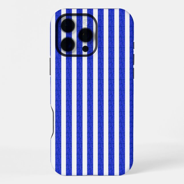 Chic Blue Geometric Stripes  iPhone Case (Back)