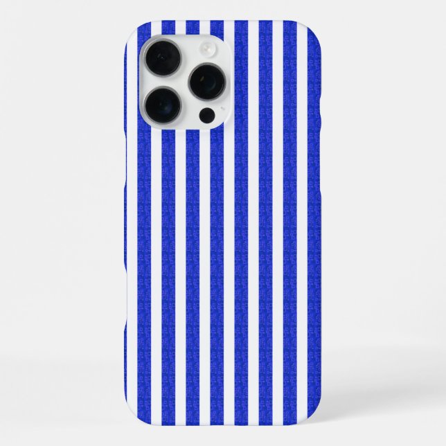 Chic Blue Geometric Stripes  iPhone Case (Back)