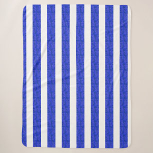 Chic Blue Geometric Stripes Sherpa Blanket