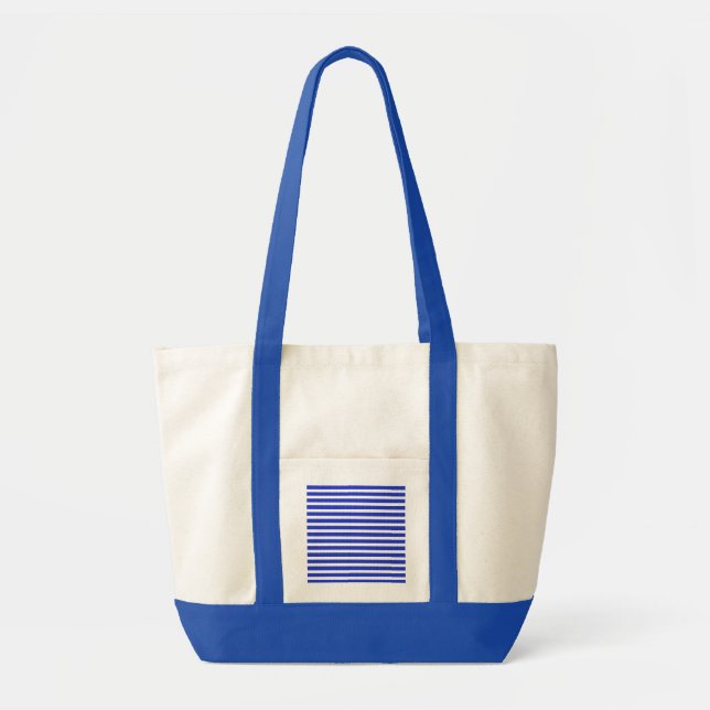 Chic Blue Geometric Stripes  Tote Bag (Front)