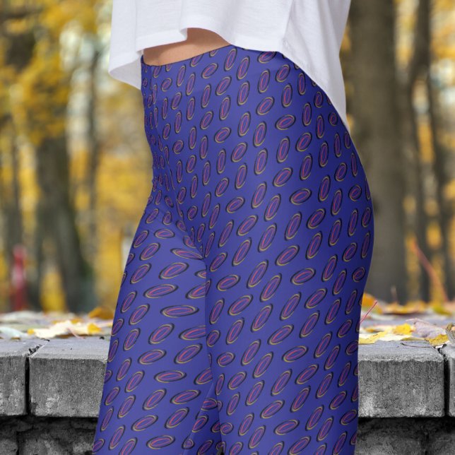 Chic Blue Helix Pattern Leggings (Chic Blue Helix Pattern Leggings)