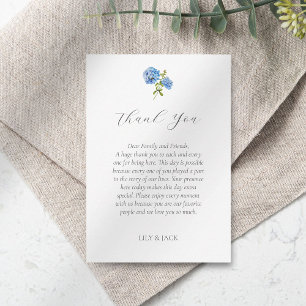 Chic Blue Hydrangea Wedding Thank You Card