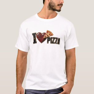 Chic Blue I LOVE PIZZA Artistic Expression T-Shirt