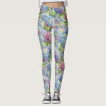 Chic Blue Lavender Hydrangea Floral Pattern Leggings<br><div class="desc">These chic leggings feature a floral pattern of blue and lavender hydrangea flowers. Wear to yoga,  the gym or lounging around the house. Designed by world renowned artist ©Tim Coffey.</div>