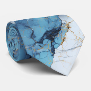Chic Blue Marble Tie