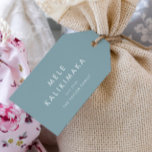 Chic Blue Mele Kalikimaka Family Christmas Holiday Gift Tags<br><div class="desc">These chic blue mele kalikimaka family Christmas holiday gift tags are perfect for a modern holiday present. The simple design features classic minimalist white typography with a rustic boho feel. Customisable in any colour. Personalise them with your name.</div>