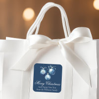 Chic Blue Merry Christmas Ornaments Customised