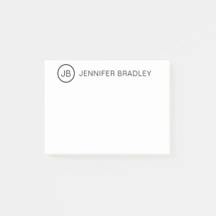 Chic Blue Monogram Custom Personalised Name Post-it Notes