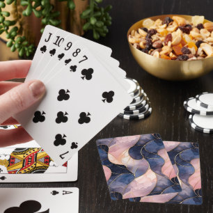 Chic Blue Pink Abstract Playing Cards