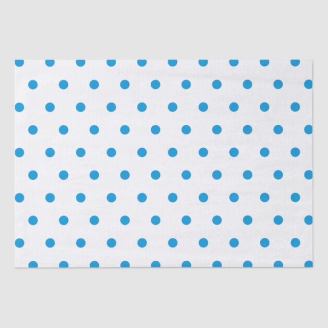 Chic Blue Polka dots Tissue Paper (Front)