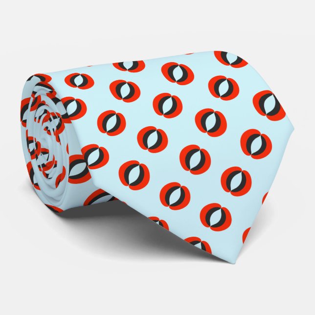 Chic Blue Red Black Pattern Tie (Rolled)