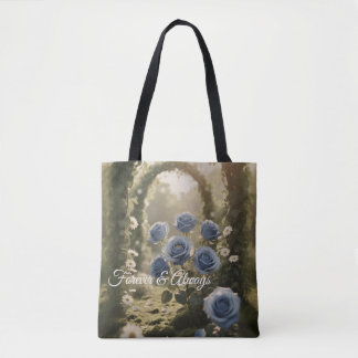 Chic Blue Rose Design – Stylish Floral Customise Tote Bag