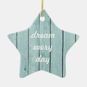 Chic Blue Rustic Wood Ceramic Tree Decoration