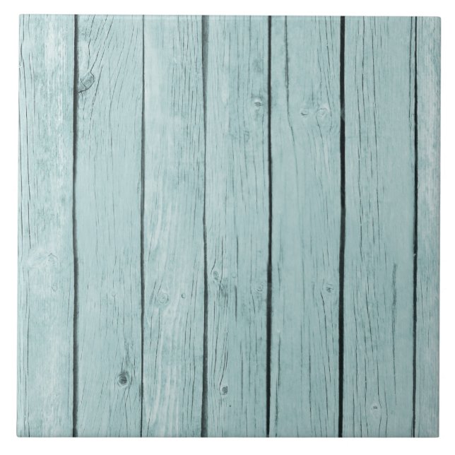Chic Blue Rustic Wood Tile (Front)