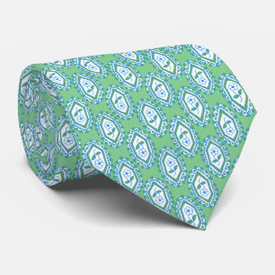 Chic Blue Vintage Periwinkle Floral Pattern Tie