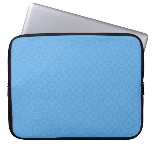 Chic Blue Welsh Tapestry Pattern Laptop Sleeve (Front)