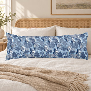 Chic Blue White Chinoiserie Cottage Willow Body Cushion