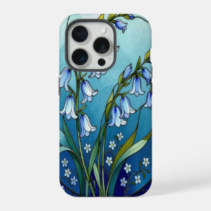 Chic bluebells forget me not stained Glass iPhone 15 Pro Case