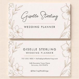 Chic Blush and Black Event Planner Professional Business Card