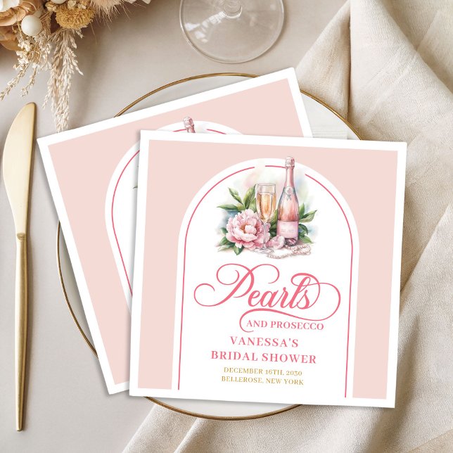 Chic blush and gold napkins pearls and prosecco (Chic blush and gold napkins pearls and prosecco

)