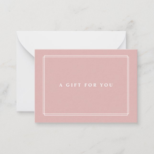 Chic Blush | Elegant Dusty Pink Gift Certificate Card (Front)
