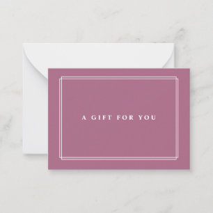 Chic Blush   Elegant Violet Gift Certificate Card