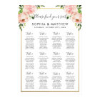 Chic Blush Floral Flowers Wedding Seating Chart A2