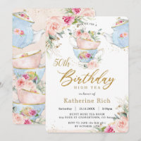 Chic Blush Floral High Tea Birthday Party ANY AGE