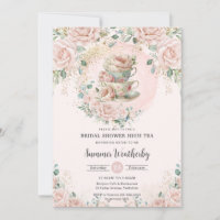 Chic Blush Floral High Tea Party Bridal Shower