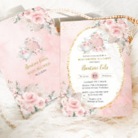 Chic Blush Floral Pampas Tea Party Baby Shower 