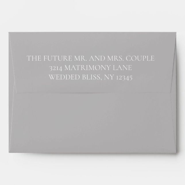  Chic Blush Floral Wedding Return Address Envelope (Back (Top Flap))
