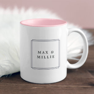 Chic Blush   Geometric Logo Two-Tone Coffee Mug
