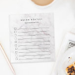 Chic Blush & Grey Personalised To-Do List Notepad<br><div class="desc">Personalise this chic to-do list notepad with a name and an additional line of custom text (shown with "important things to do") in modern black lettering on a trendy pale grey and blush rose gold veined marble background. Lined checklist notepad makes it easy to keep track of your important tasks...</div>