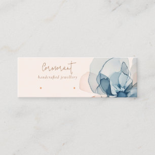 Chic Blush Navy Rust Flower Stud Earring Display Mini Business Card