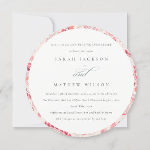 Chic Blush Paisley Typography Any Year Anniversary Invitation