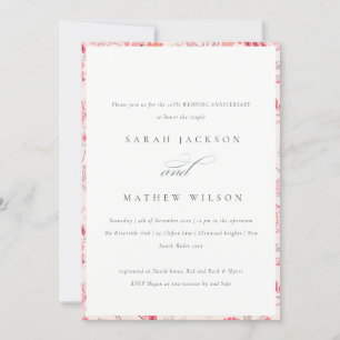 Chic Blush Paisley Typography Any Year Anniversary Invitation