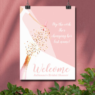 Chic Blush Pink Bridal Shower Welcome Poster