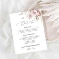 Chic Blush Pink Dusty Rose Floral Wedding Details