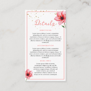 Chic Blush Pink Floral Confetti Frame Wedding Enclosure Card