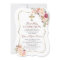 Chic Blush Pink Floral Gold First Holy Communion