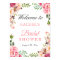 Chic Blush Pink Flowers Bridal Shower Welcome Sign