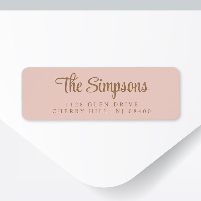 Chic Blush Pink Gold Script Return Address Label (Creator Uploaded)