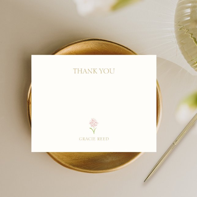 Chic Blush Pink Rose Wedding Thank You (Creator Uploaded)