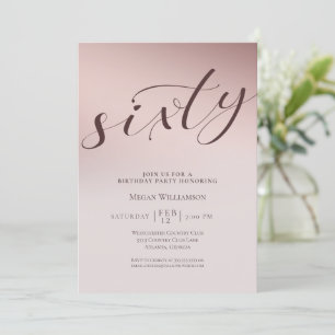 Chic Blush Pink Sixty Surprise Birthday Invitation