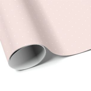 Chic blush pink white tiny polka dots pattern cute wrapping paper