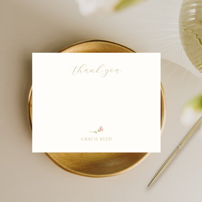 Chic Blush Rose Wedding Handwritten Thank You (Creator Uploaded)